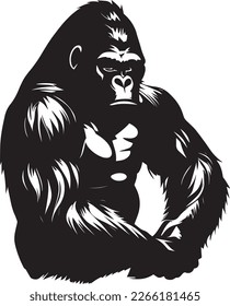 Gorilla Logo Monochrome Design Style
