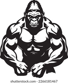 Gorilla Logo Monochrome Design Style
