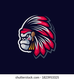 Logo de gorila para el vector premium