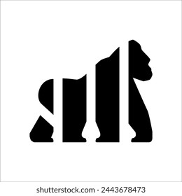 GORILLA LOGO SILHOUETTE LINE DESIGN