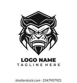 Logo de Gorila Diseño sencillo para el vector de logotipo de la marca del torneo de deportación para la liga de juegos o el equipo deportivo