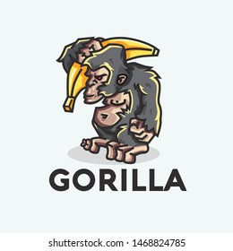 Gorilla logo template for business or personal