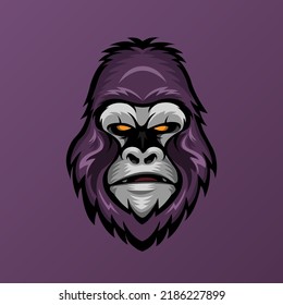 Gorilla logo template design. Premium  Vector illustration