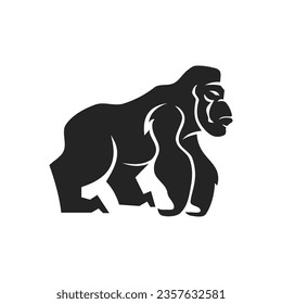 Plantilla de logotipo de gorilas Aislada. Identidad de marca. Gráfico de vectores de resumen de iconos