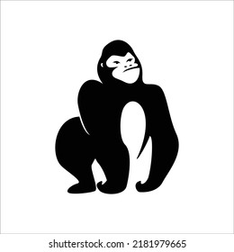gorilla logo template. wild strong animal sign and symbol.