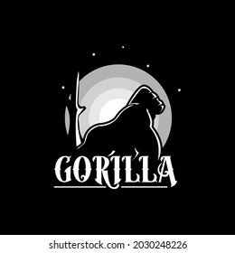 gorilla logo vector black bcakground