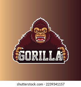 gorilla logo vector design illustration template.eps

