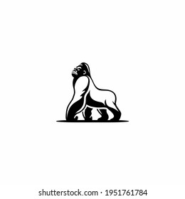 gorilla logo vector illustration design in monochrome style