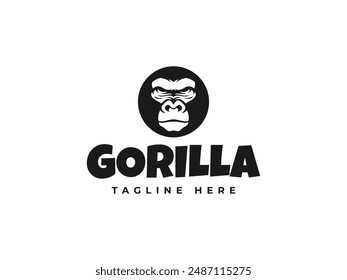 gorilla logo vector illustration. gorilla face logo template