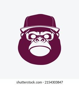 Gorilla logo with vector template eps 10