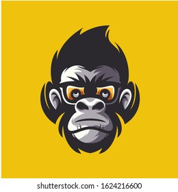 gorilla logo vector, template, illustrator