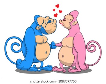 Gorilla in Love Cartoon Vector