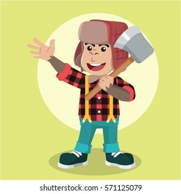 gorilla lumberjack illustration design