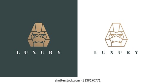 Gorilla Luxury Geometric Polygon Logo