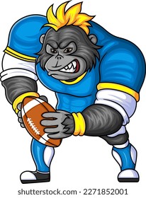 the gorilla mascot of American football of illustration