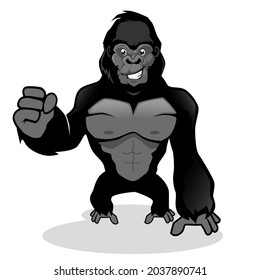 gorilla mascot cartoon in vector