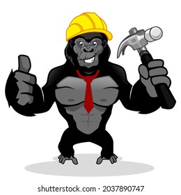 gorilla mascot cartoon in vector