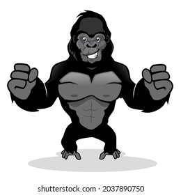 gorilla mascot cartoon in vector