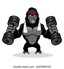 gorilla mascot cartoon in vector