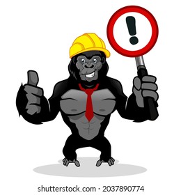 gorilla mascot cartoon in vector