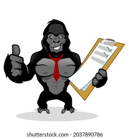 caricatura de gorilas mascotas en vector