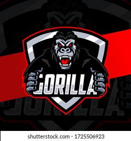 gorilla mascot an esport logo design 