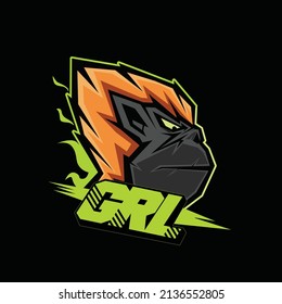 Gorilla mascot esport logo design. Gorilla animal mascot vector illustration logo. Wild angry gorilla mascot, Emblem design for esports team. Vector illustration