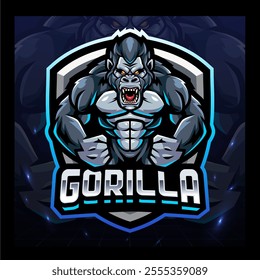 Gorilla mascot esport logo  design