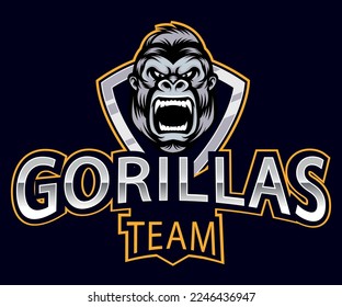 Gorilla mascot logo design - Vector Illustration