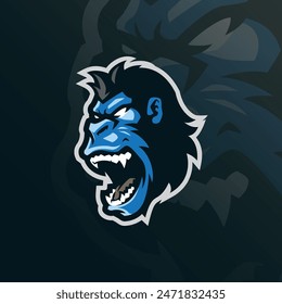 Gorilla mascot logo design vector with modern illustration concept style for badge, emblem and t shirt printing. Gorilla head illustration for sport and esport team.
