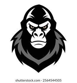 gorilla mascot logo design vector art illustration on white background