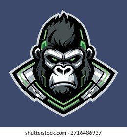 Plantilla de Vector de diseño de logotipo de mascota de gorila