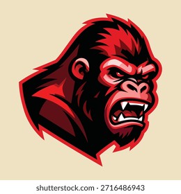 Plantilla de Vector de diseño de logotipo de mascota de gorila