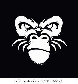 Gorilla mascot sport logo, emblem, illustration on a dark background