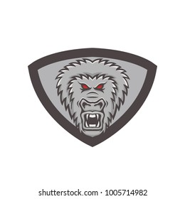 Gorilla mascot vector head logo premium sport emblem illustration isolated