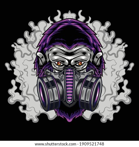 Gorilla with mask illustration available for your custom project