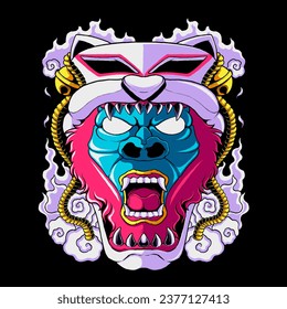Gorilla mit Maske, Vektorgrafik