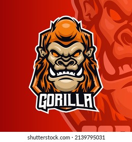 Gorilla masscot logo esport premium vector