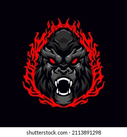 Gorilla masscot logo esportpremium vector