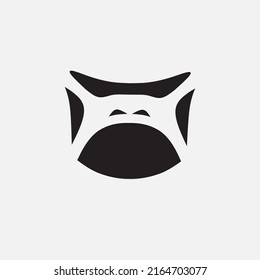 Gorilla minimalist logo. Simple negative space vector design. Isolated with soft background.