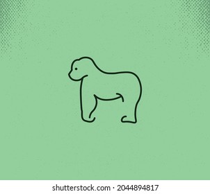Gorilla Minimalist, professional logo design, Nature symbol, Unique line art, Geometric logo, Minimal symbols, icons, premium designs