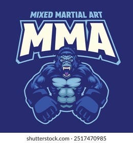 Ilustração do logotipo do mascote do MMA do gorila