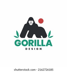 Gorilla Modern Logo Design Icon Vector.