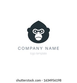 Gorilla Monkey Ape Logo template. Vector.