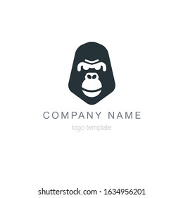 Gorilla Monkey Ape Logo template. Vector.