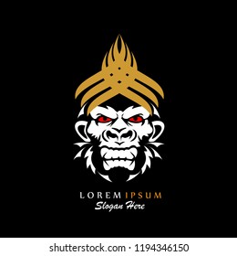 gorilla monkey character illustration logo icon vector