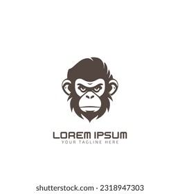 Gorilla or monkey head logo, symbol, and icon vector illustration