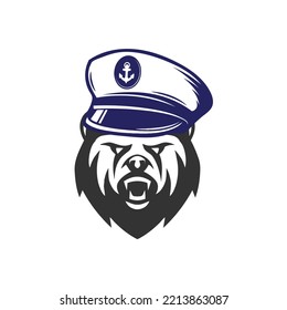 Gorilla Navy Cap Logo Vector Template	
