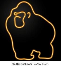 gorilla neon sign, modern glowing banner design, colorful modern design trends on black background. Vector illustration.