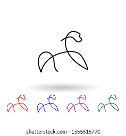 Gorilla one line multi color icon. Simple thin line, outline vector of animals one line icons for ui and ux, website or mobile application